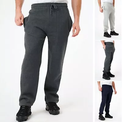 Mens Fleece Joggers 3XL-8XL Plus Size Big Size King Bottoms Plain Pants Trousers • £13.99