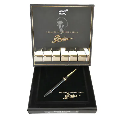 Auth MONTBLANC No.145 4810 Masterpiece K14 585 Nib M Chopin Fountain Pen + Box • $369