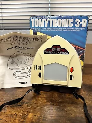 Vintage 1983 Tomy Tronic 3d Thundering Turbo 7617 Electronic Handheld Game Works • £44.99