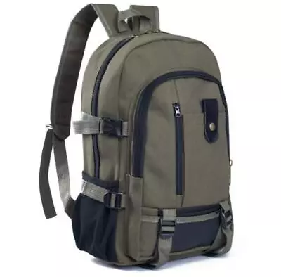 New Men's Canvas Backpack Laptop Rucksack Travel Hiking Vintage School Bookbag • $21.75