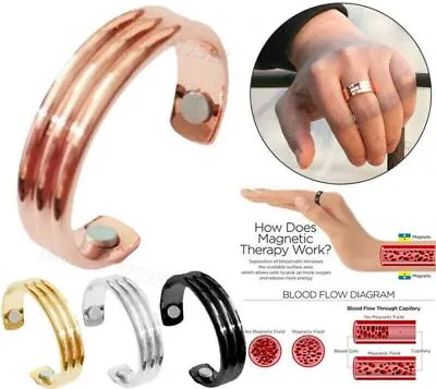 Lymphatic Drainage Therapeutic Magnetic Ring Adjustable Blood Sugar Control Ring • £3.99