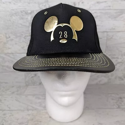 Disney Parks Exclusive Mickey Mouse Hat Black Gold 28 Cap Sz Adult Ears • $12