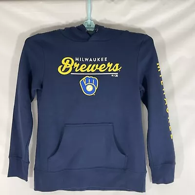 Fanatics Milwaukee Brewers Men's Small Hoodie Sweatshirt Blue Long Sleeves • $27.85