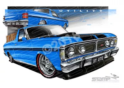 Ute XY UTE XY FALCON UTE ELECTRIC BLUE A2 FRAMED PRINT (FT082L) • $249