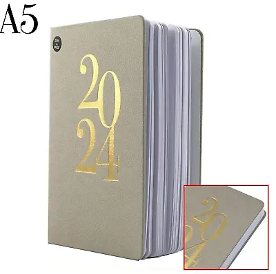 Page A Day Diary 2024 A5 Hardback Notebook Monthly Weekly Planner Organiser Book • £7.19