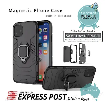 $8.49 • Buy Shockproof Cover Ring Holder Magnetic For IPhone 11 Pro Max 8 SE 3 Samsung S10 9