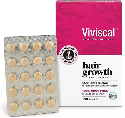 Viviscal Womens Hair Growth Dietary Supplement With Collagen Complex 180 Tablets • $65.95