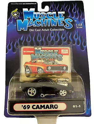 Muscle Machines (Black) '69 Camaro 01-1 (2000) 1:64 Die Cast Collectible • $12.19