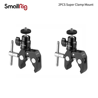 SmallRig 2Pcs Super Clamp With Ballhead Mount For Camera Monitor LED Light 1124 • £17.82