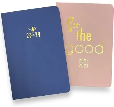 £5.49 • Buy 2023-2024 Academic A5 Day A Page Gold Foil Fabric Mid Year Student Office Diary