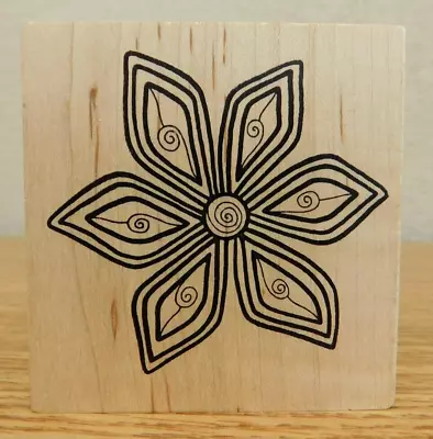 Magenta Flower Stamp Wooden Rubber • $9.77