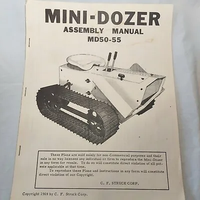 1969 C F Struck Corp Mini Dozer Assm Manual Md50-55 Vintage • $41.94