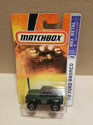 MATCHBOX 2007 MBX METAL 1972 72 FORD BRONCO #58 GREEN Spectraflame • $10