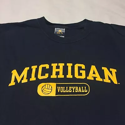 Michigan Volleyball Blue Medium T-shirt University Wolverines Big Ten Maize Blue • $25.49