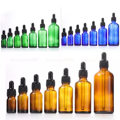 5/10/15/20/30/50/100ml Essential Oils Glass Dropper Bottles Eye Ear Drop Pipette • $4.99