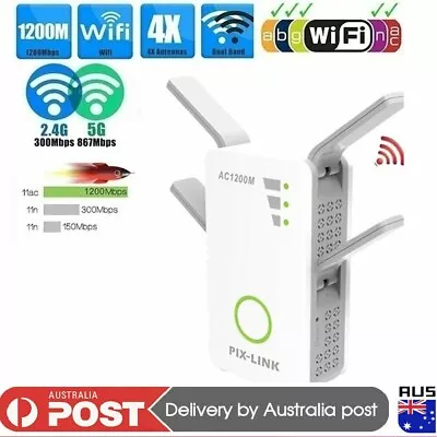 $26.50 • Buy 1200Mbps Wireless Range Extender WiFi Repeater Signal Booster Dual Band Router