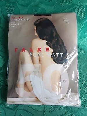 Falke Pure Matt 50 Semi-Opaque Comfort Waistband Tights Large Barrolo • £9.99