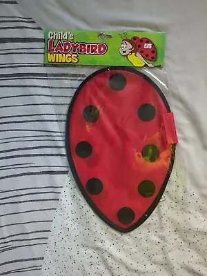 Ladybird Wings Childs Fancy Dress Accessory Cute Insect Bug Costume Red Polkadot • £6