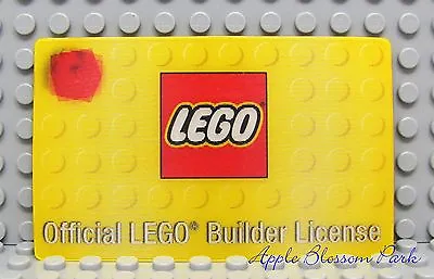 NEW Lego Minifig Official LEGO BUILDER LICENSE -Yellow Party Favor Hologram Card • $2.99