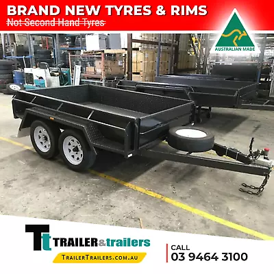 $2850 • Buy 8x5 TANDEM BOX TRAILER - HEAVY DUTY - 15  HIGH SIDES -CHECKER PLATE - NEW TYRES