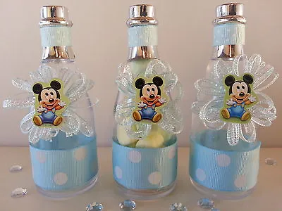 12 Mickey Mouse Fillable Champagne Bottles Baby Shower Boy Favors First Birthday • $18.99