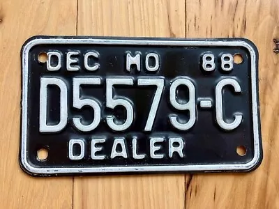 1988 Missouri Motorcycle Dealer License Plate • $39.99