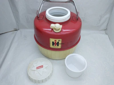 $80 • Buy Vintage Coleman International Harvester Tractor Water Cooler Jug Cup Lid