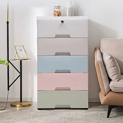 Bedroom Plastic Drawers Dresser Modern Cupboard Tall Storage Organizer Cabinet • $68.40