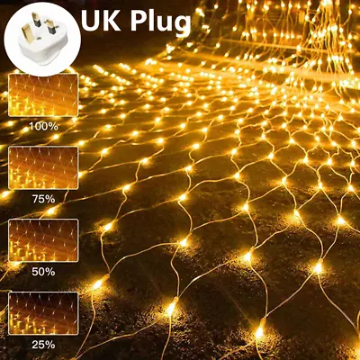 £15.49 • Buy LED String Fairy Net Lights Curtain Mesh Christmas Tree Outdoor Indoor UK Plug