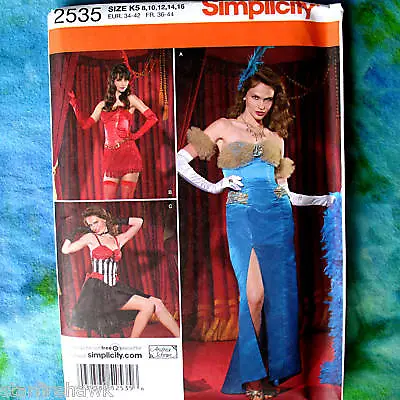 $9.99 • Buy Simplicity 2535 Salloon CanCan Dancer Costume Sewing Pattern 8-16 Uncut Vintage