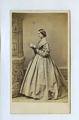 Woman In Crinoline Dress With Photo Album - CdV Photo By McLeish Darlington • £10