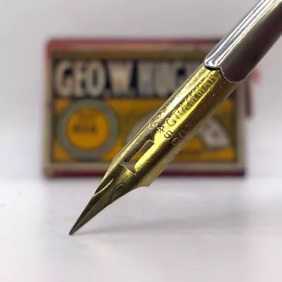 Geo W Hughes 456 Grammar Pen Nib - Vintage Gold Tone Dip Pen Nib Calligraphy • $3