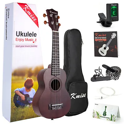 $73.99 • Buy Kmise Soprano Ukelele Mahogany 21 Inch Guitar Kits Gig Bag Tuner Strap