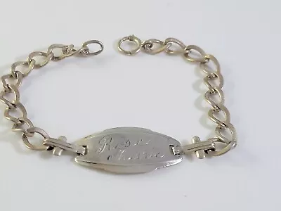 Vintage Sterling Silver ID Bracelet Chain  Rose Marie Signed FORSTNER 8 Grams • $26.40