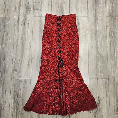 Mermaid Jacquard Fishtail Corset Gothic Victorian Red Long Skirt Steampunk  • £30