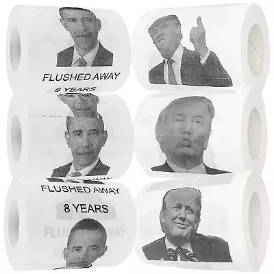 Donald Trump & Barack Obama Toilet Paper Set Of 6 Rolls - Fairly Odd... • $19.99