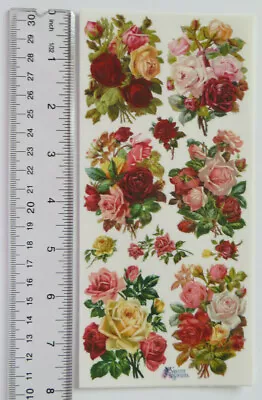 Antique Collection Violette HUGE ROSES - 1 Sheet Of Stickers #C75 • $3.69