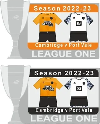 Cambridge V Port Vale League One Matchday Badge 2022-23 • £3.50