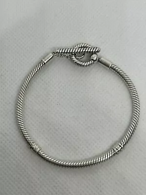 Genuine Pandora Bracelet T-Bar Snake Chain Moments 17cm • £13.50