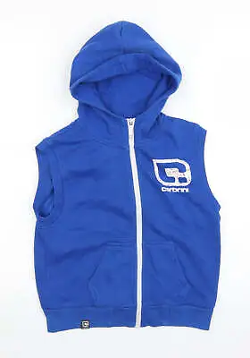 Carbrini Boys Blue Polyester Full Zip Hoodie Size 6-7 Years • £3.50