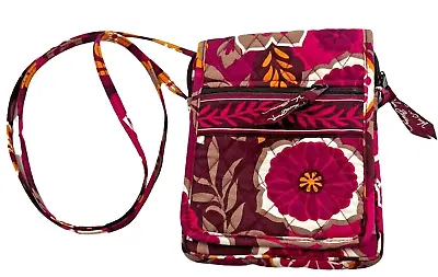 Vera Bradley Carnaby Mini Hipster Crossbody Bag Purse 8  X 6  1  Purple Pink  • $19.99