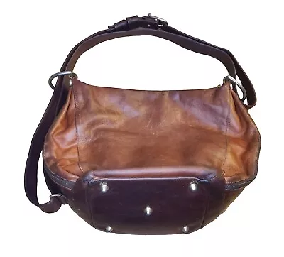 Marino Orlandi Bucket Sling Shoulder Bag Brown Italian Leather READ DESCRIPTION • $89