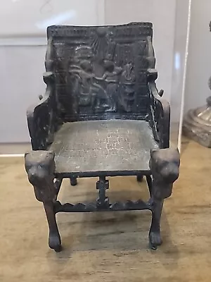 EGYPTIAN King Tut Egypt Throne Tutankhamen King Antique Brass Chair 6.75 Inches • $49.99