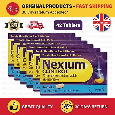 Nexium Control 20mg Gastro Resistant Heartburn Relief Acid Reflux 7 - 42 Tablets • £6.45