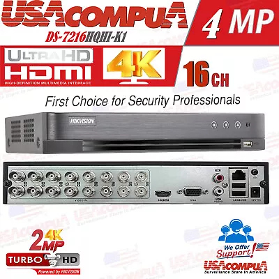 Hikvision 16 Channel DVR DS-7216HQHI-K1 + 4 CH 4MP IP Camera No Hard Drive • $229.99