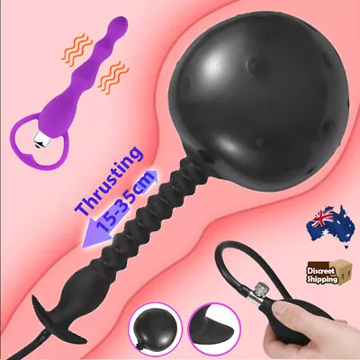 Inflatable Anal Butt Plug Thrusting Expandable Dildo Prostate Massager Sex Toys • $32.95