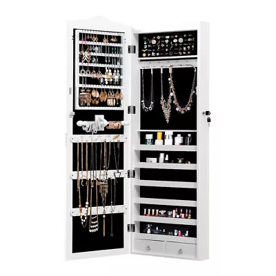 Levede Mirror Jewellery Cabinet Makeup Storage Cosmetic Organiser Box Hanging • $119.99
