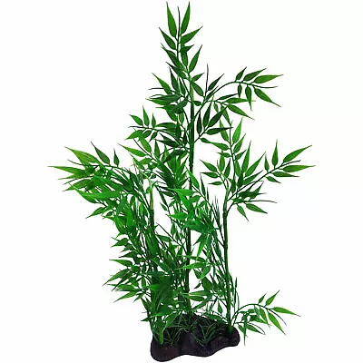 Green Bamboo Artificial Aquarium Plastic Plant Fish Tank Decoration 15 Inch • £10.95