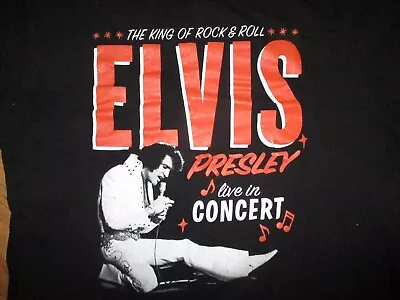 ELVIS PRESELY LIVE IN CONCERT T SHIRT King Of Rock N Roll Retro LARGE • $15.99