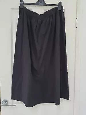 Marks & Spencer Black Cotton Maxi Skirt Size 20 Spring Summer Holiday Lightweigh • £14